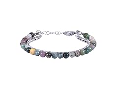Mens Chain & Beaded Bracelet Set