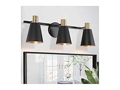 KSANA Modern Black Vanity Light, Farmhouse 3-Light