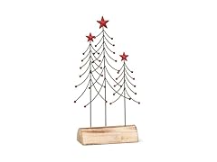 Abbott Collection 12" Wire Trees on Log Base Decorative Figurine