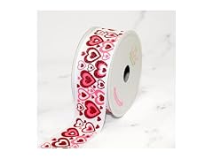LUV Ribbons Grosgrain 1.5" Valentine's Day Glittered Hearts
