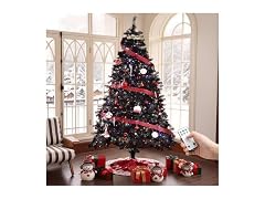7.5FT Black Christmas Tree Prelit