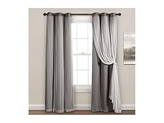 Lush Decor Sheer Grommet Curtains With Insulated Blackout Lining
