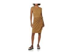 Amazon Essentials Women's Faux Wrap Pleated Dress