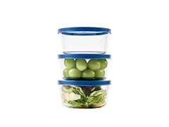6-Piece Glass Food Storage Containers Set Deep Navy