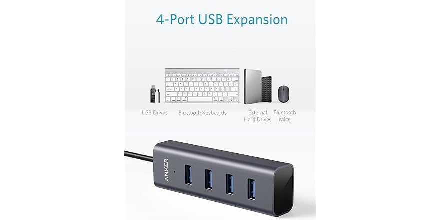 Anker Aluminum USB-C Hub – 4 Fast USB-A 3.0 Ports for Seamless Connectivity - Image 3