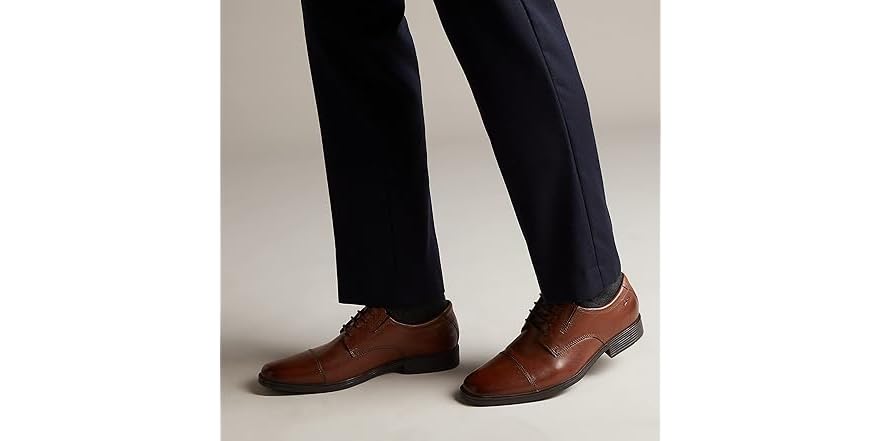 Clarks Tilden Cap heren Oxford Derby, Zwart leder , 43 EU