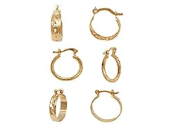 Gold Set of 3 Hoop Earrings