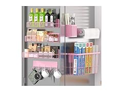 Magnetic Spice Rack for Refrigerator, 7 Pack Pink
