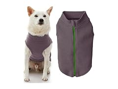 Gooby Zip-Up Microfiber Fleece Dog Sweater,