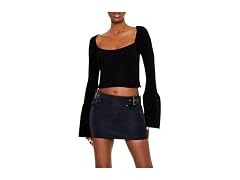 Forever 21 Cropped Bell-sleeve Sweater