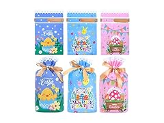 FamEaze Plastic Easter Gift Bags, 50 Pcs