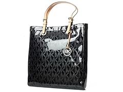 Jet Set North South Tote, Black Patent