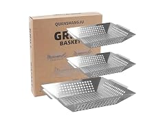 QUANSHANGJU Vegetable Grill Basket for Outdoor Grill