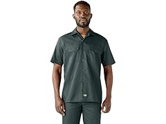 Dickies Mens (5XL) SS Work Shirt Hunter Green