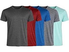 5Pk Mens S/S Moisture Wicking Tee