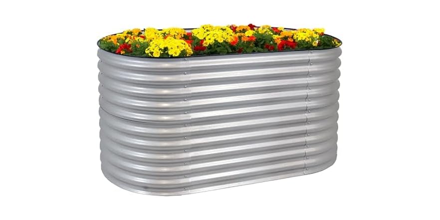 Sunnydaze Decor HST-884 62.5 in Oval Raised Garden Bed
