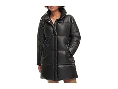 Levis Womens Faux Leather Puffer Coat