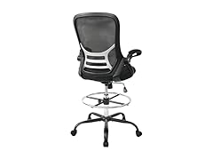 HYLONE Drafting Chair Tall Office Chair High-Back Mesh Standing Desk Stool with Adjustable Footrest Ring and Flip-Up Arms Black (Open Box)