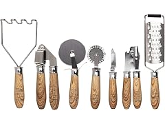 RaeDunn Kitchen Wooden & Steel Set - 7Pc