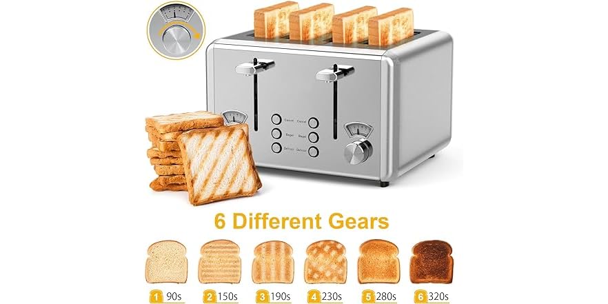 whall W056 Toaster Stainless Steel Toaster (Open Box)