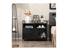 Tangkula Litter Box Enclosure, Black