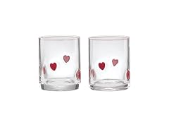 Oneida 24 Seven Heart Glass Tumblers, 12oz, Set of 2