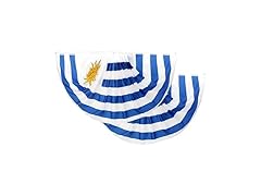 2pc Uruguay Fan Flag 3x6ft Pleated