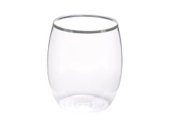 WNA Reserv 12oz Clear Plastic Stemless Wine Glasses, 64-Pack