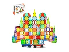 EchoPlan 130PCS Magnetic Tiles w/2 Cars