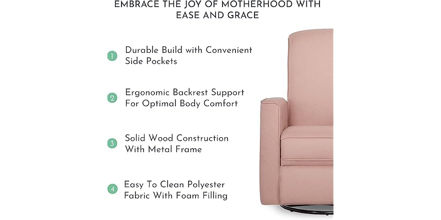 Evolur Raleigh Basic Glider, Recliner and Rocker in Pink