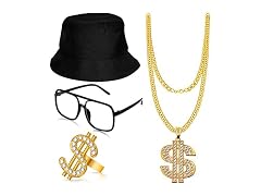 Gejoy Hip Hop Costume Kit Rapper Accessories Ring