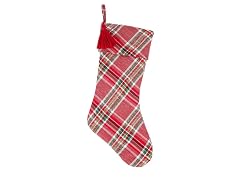 National Tree Company 20"L x 11"W Red Cotton Biased Cut Plaid