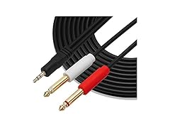 3.5mm 1/8" TRS to Dual 6.35mm 1/4" Cable