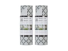 DII Fridge & Shelf Liner 12x20, Gray Lattice, 2 Piece