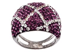 Multi Colored Swarovski Crystal Elements 18K White Gold Ring