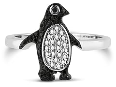 Black Diamond Penguin Ring