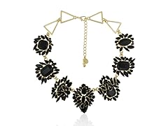 Black Onyx Flower Burst Necklace