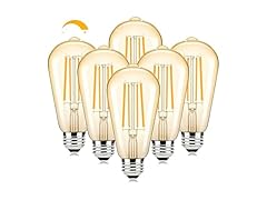 Brightever Warm Light Bulbs 60 Watt Equivalent, 6PK