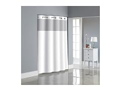 Hookless It's a Snap Satin Stripe Shower Curtain