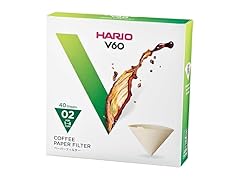Hario V60 Paper Coffee Filter, Size 02, Natural, 40ct