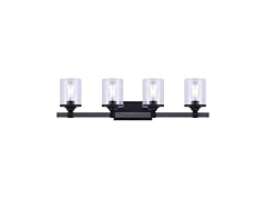 4-Light Vanity Light Black Grey 34.5"