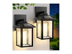 BesLowe Solar Wall Lights Outdoor 2-Pack