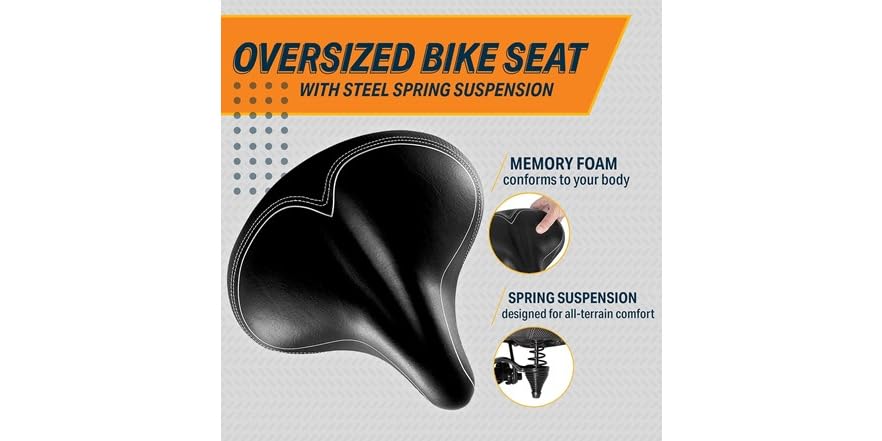 Bikeroo Large Bicycle Seats Extra Large Bike Seat Comfort Wide Cushion Comfort Bicycle Saddle Men S And Women S