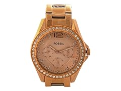 Fossil Women's ES2811P Riley Multifunction Rose-Tone Stainless Steel Watch