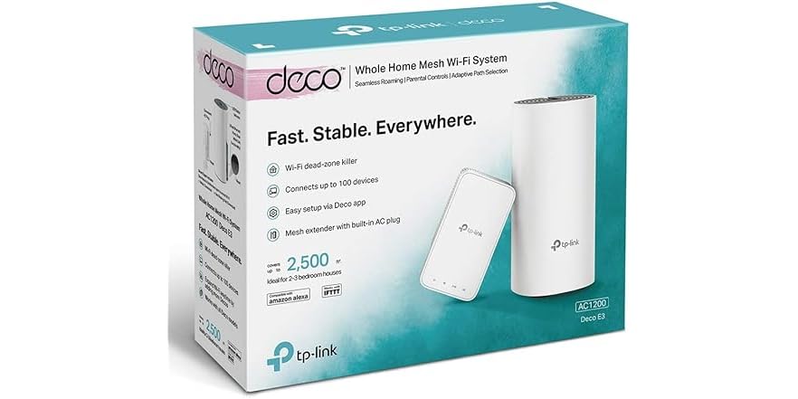 TP-Link Deco E3(2-Pack) AC1200 Whole Home Mesh WiFi System