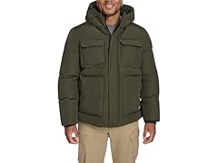 Levi's Mens (4XLT) 2-Chest Pocket Hooded Puffer Olv