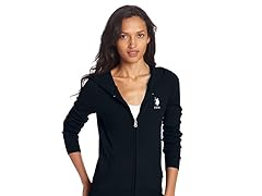 Long Sleeve Zip Front Hoodie, All Night