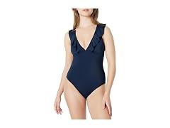 Amazon Essentials Women V-Neck One-Piece Swimsuit