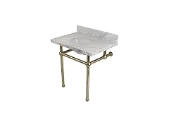 Kingston Brass Vanity Top, Carrara Marble White/Polished Nickel
