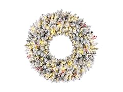 TOWPONICS Artificial Prelit Christmas Wreath